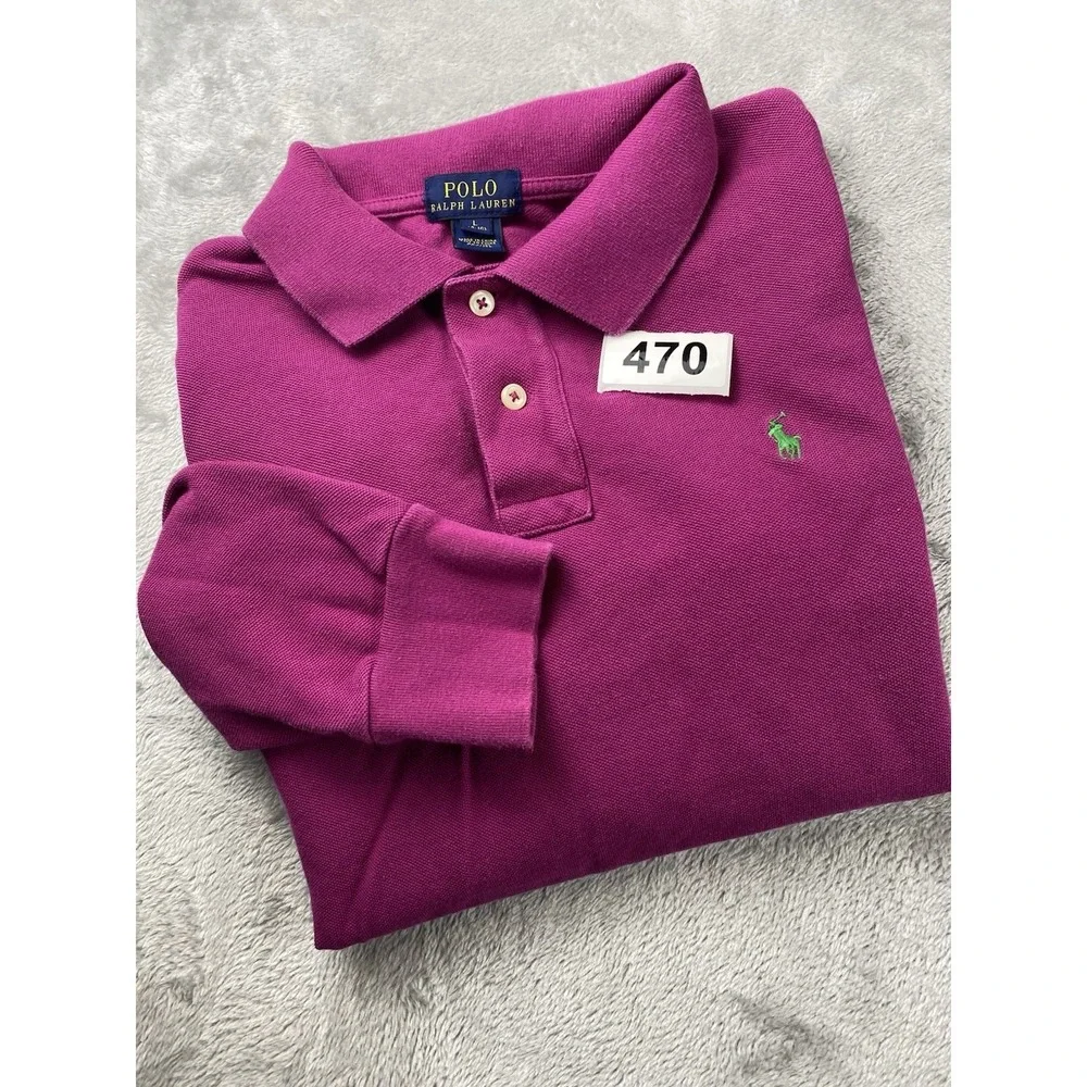 Polo Ralph Lauren long Sleeve polo Kids Girls Fuchsia Top L‎ (14-16)
